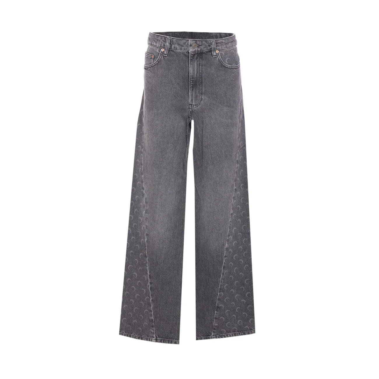 Marine Serre Women Moon Laser Baggy Jeans - 1