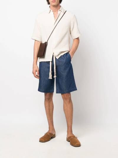 Sandro chambray drawstring-waist shorts outlook