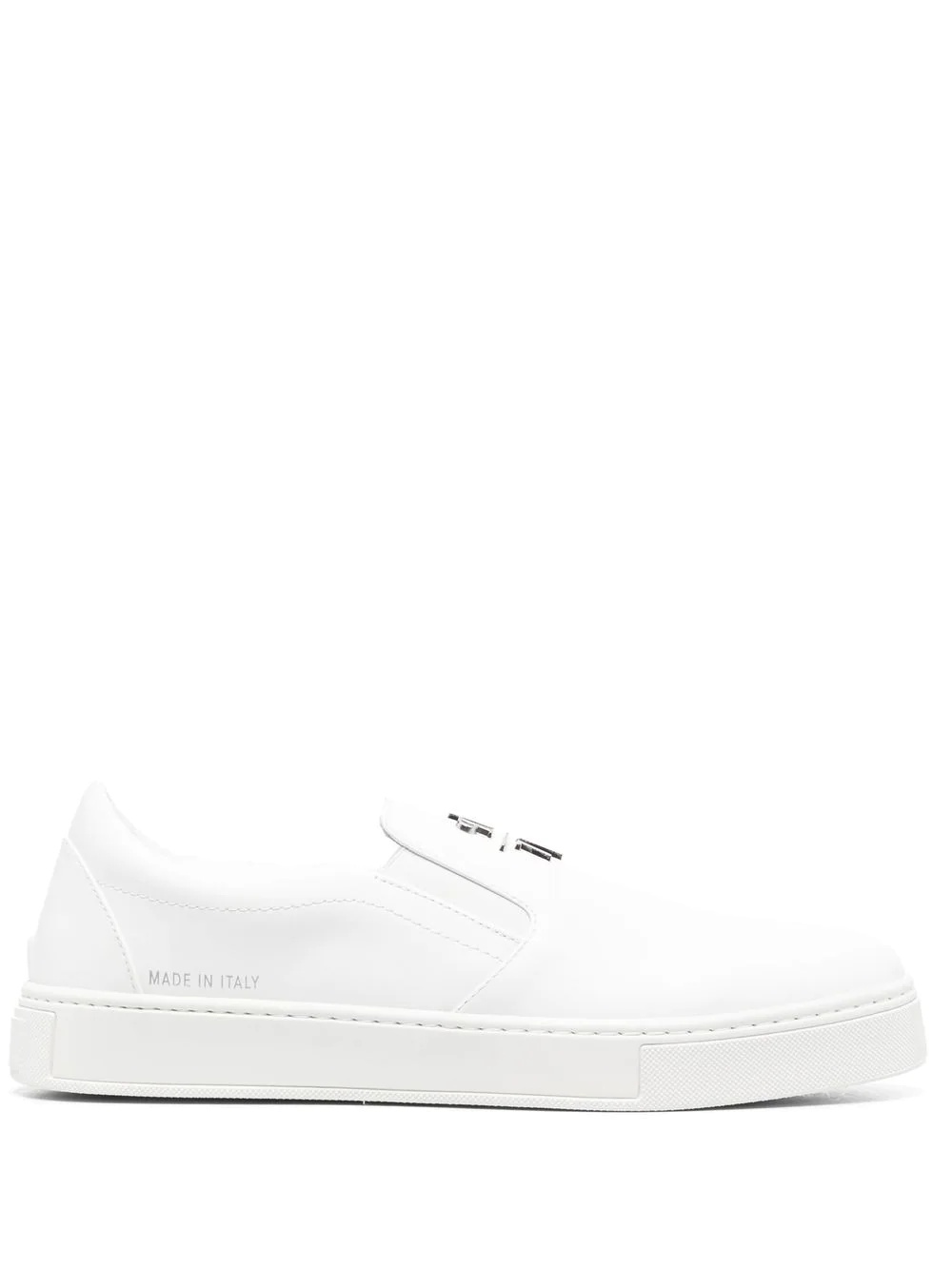 logo-plaque slip-on sneakers - 1