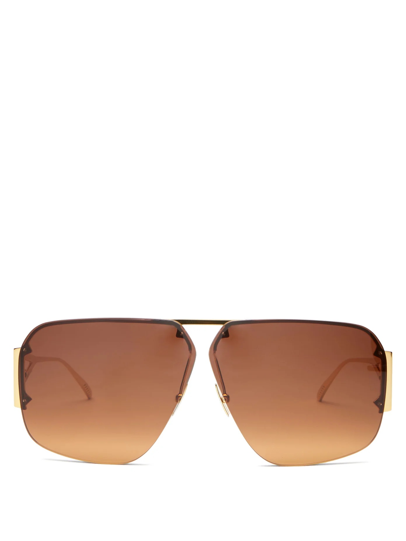 Triangle-temple aviator metal sunglasses - 1