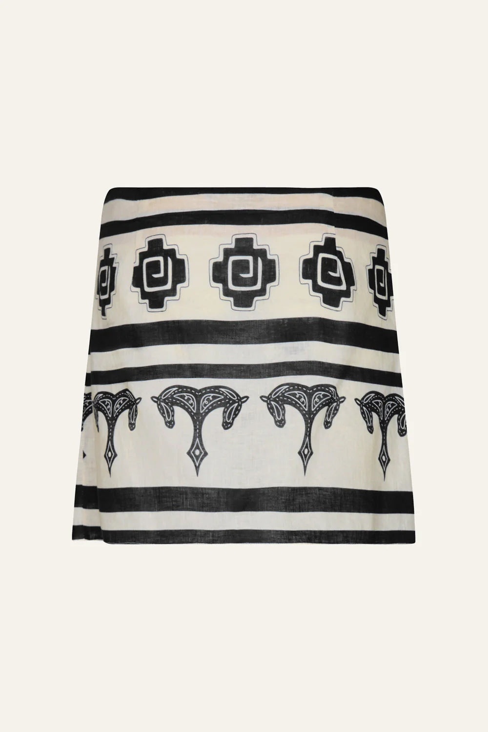 Roots Skirt Ecru-Black - 3