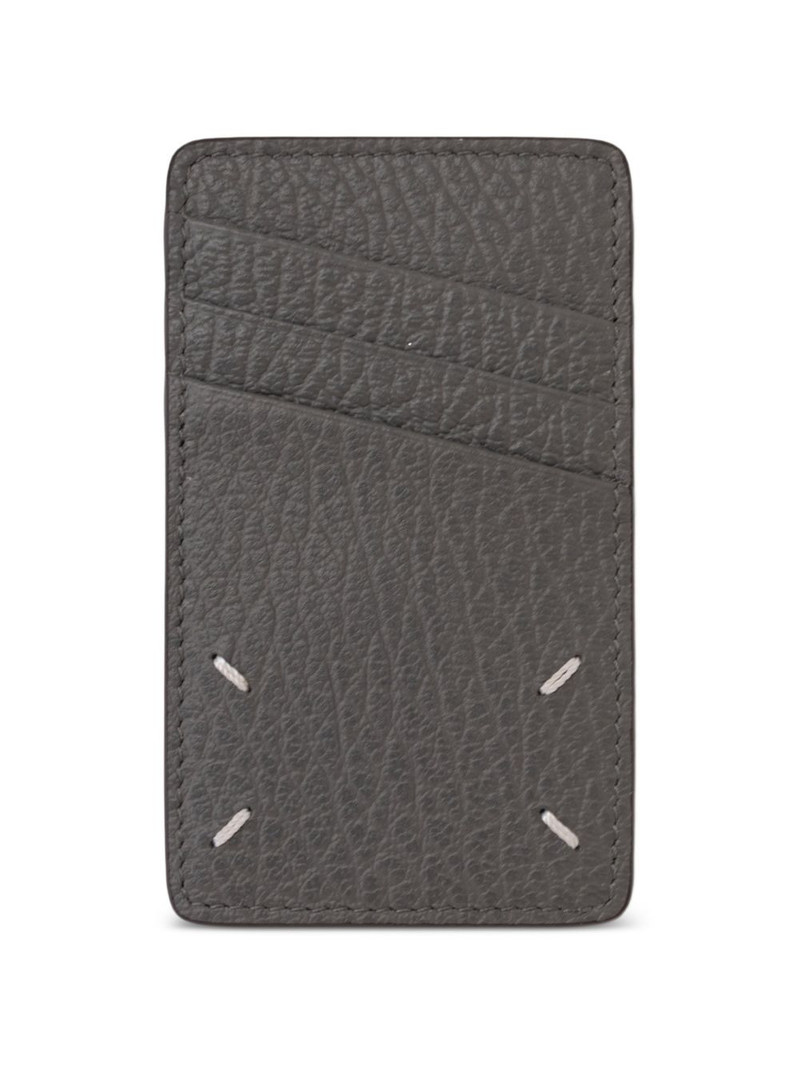 Maison Margiela logo-print grained card holder outlook