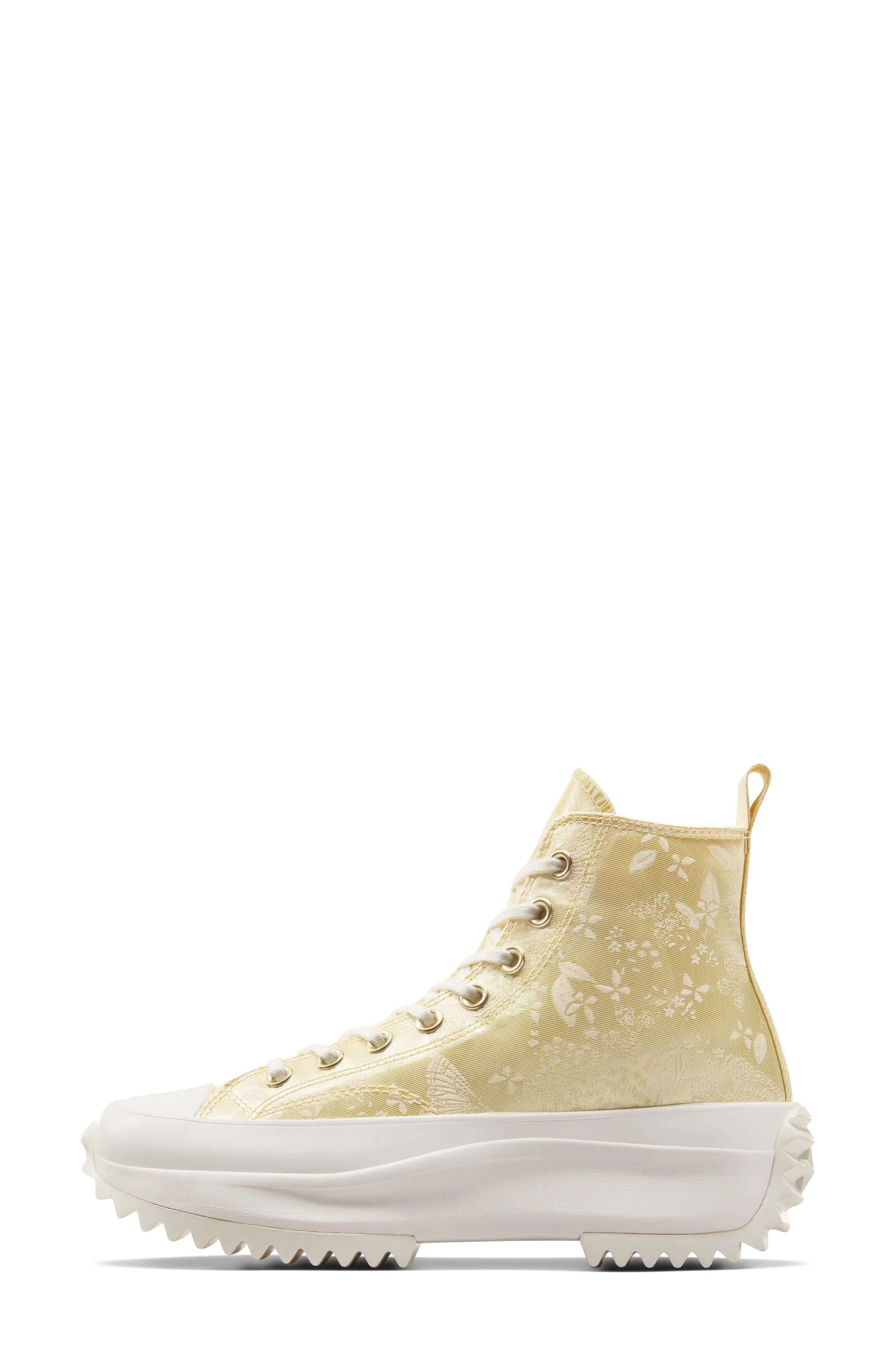 Chuck Taylor All Star Run Star Hike High Top Platform Sneaker in Lemon Drop/White/Egret - 9