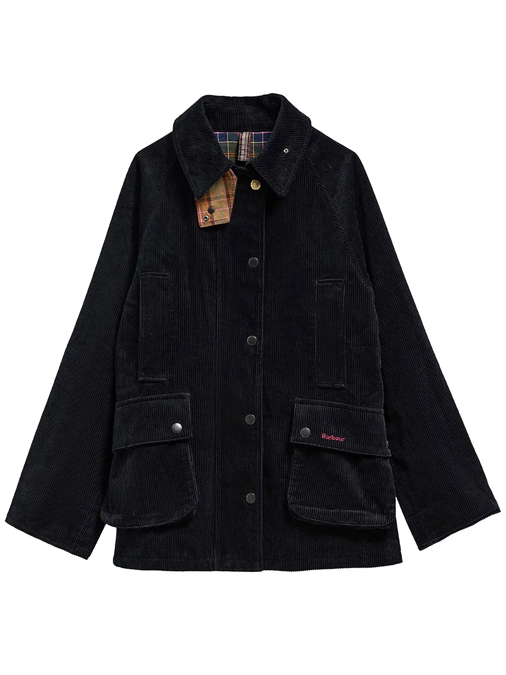 Barbour Beaufort corduroy jacket with tartan collar - 1