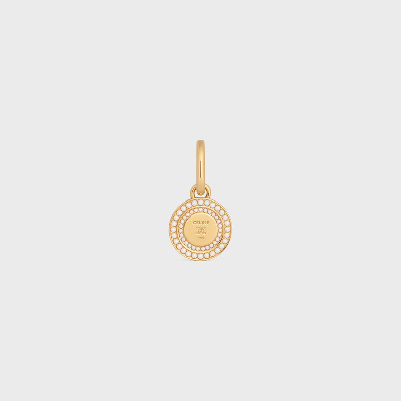 Celine Charms Pearl Medal in Resin Pearls and Brass with Gold Finish 1