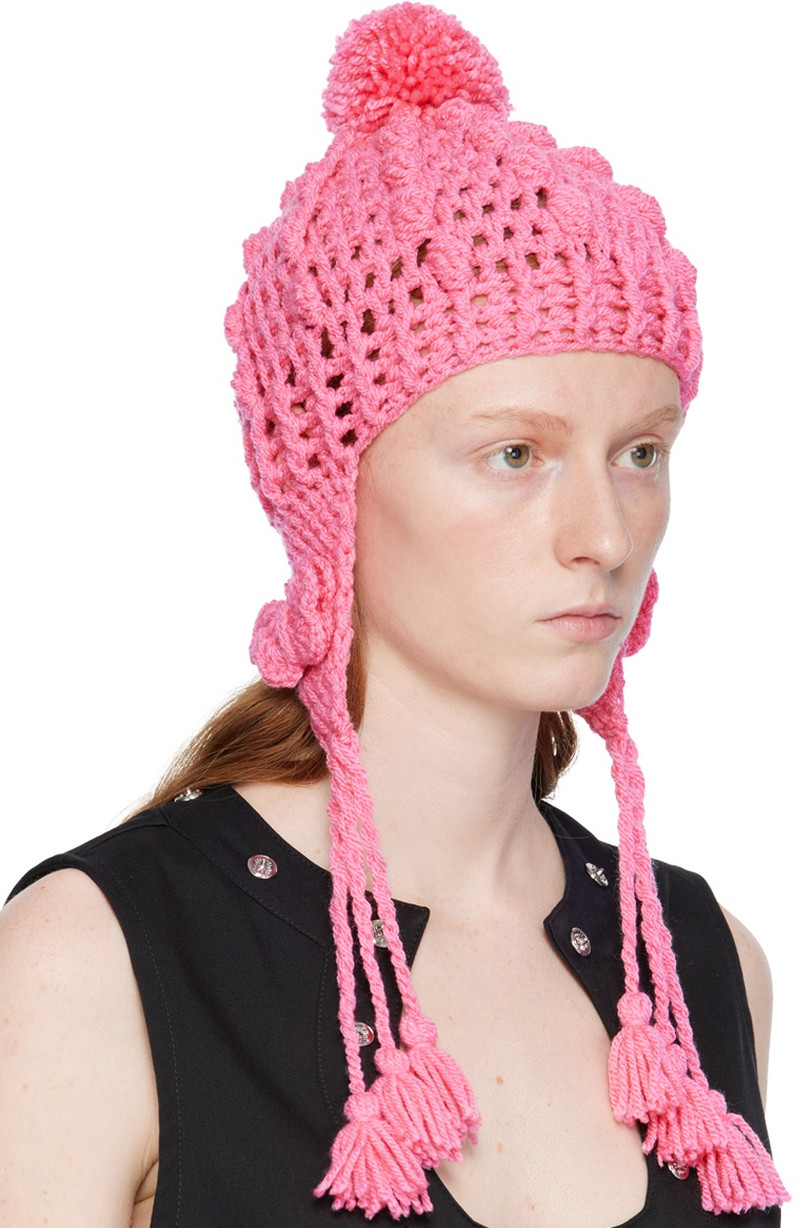 ANNA SUI Pink Butterfly Beanie outlook
