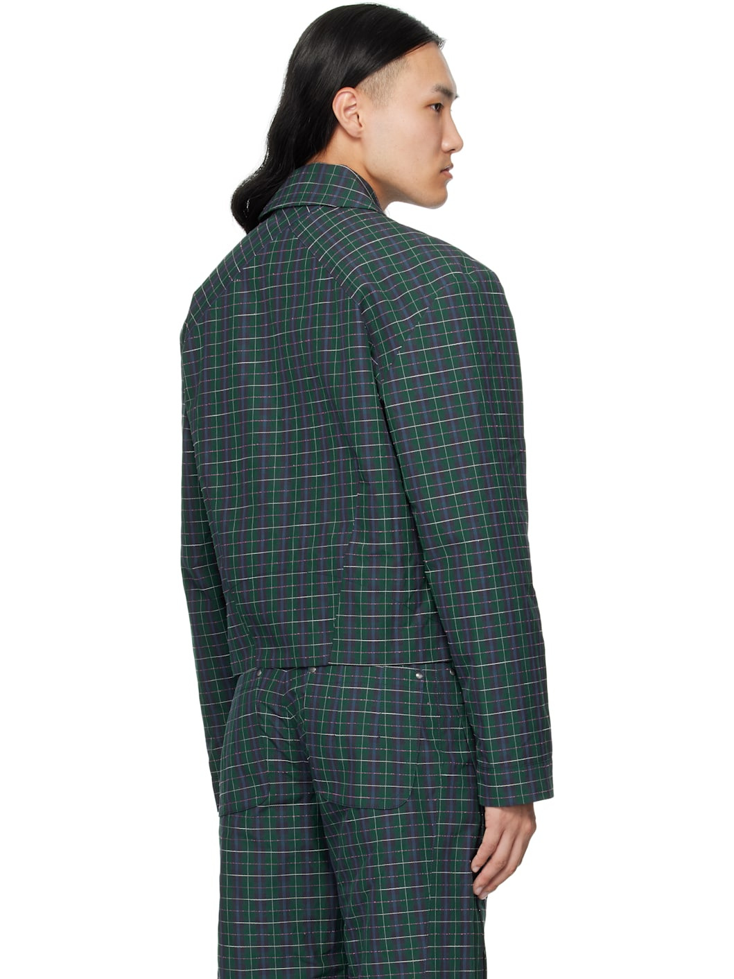 Green Kraner Cropped Blouson Jacket - 3