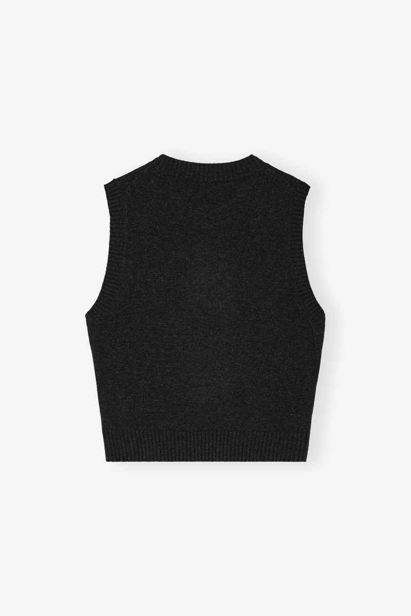 BLACK GRAPHIC BOW VEST 6