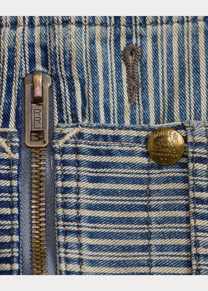 Indigo Striped Twill Overall 6
