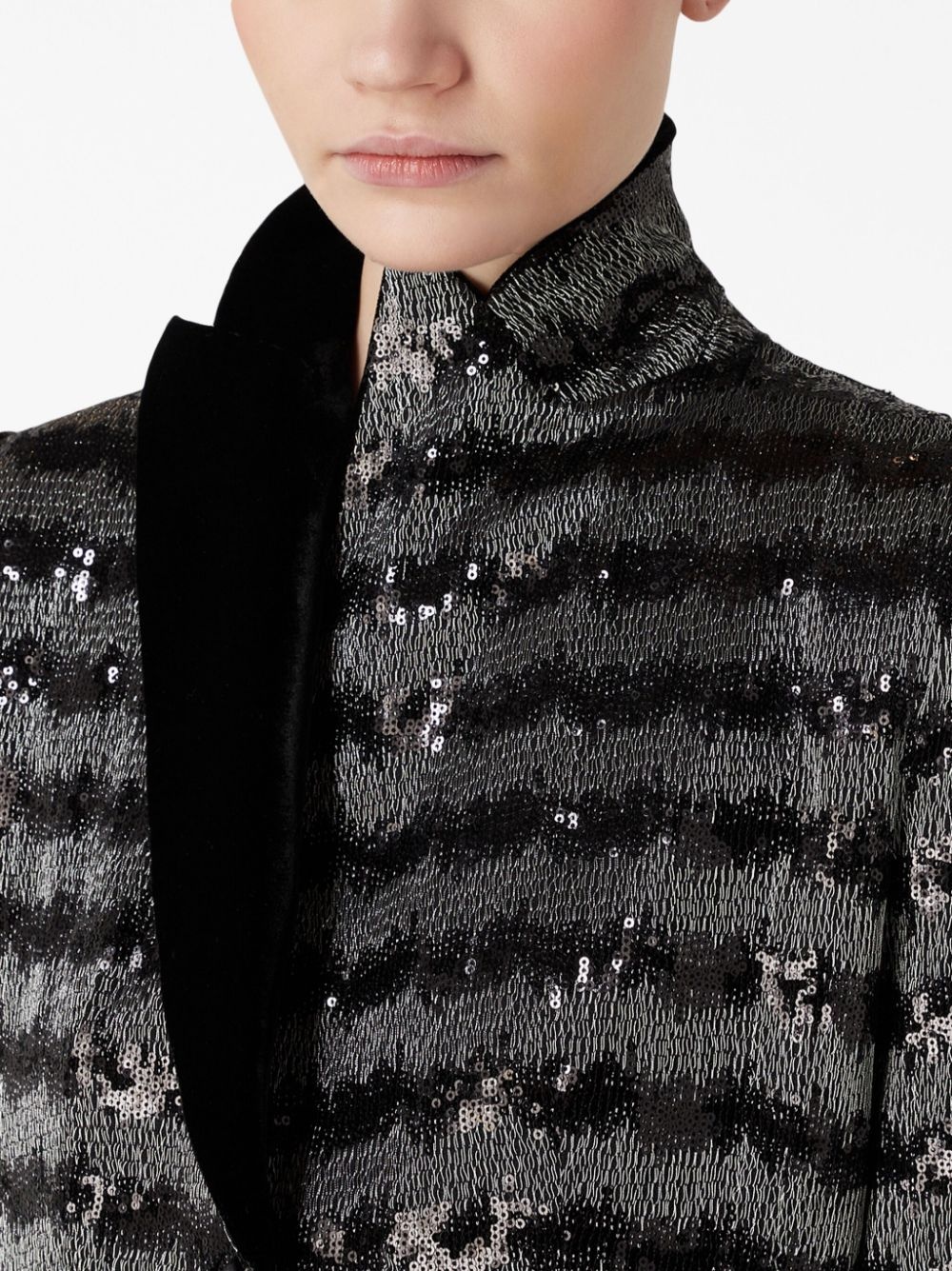 striped sequin cropped blazer - 5