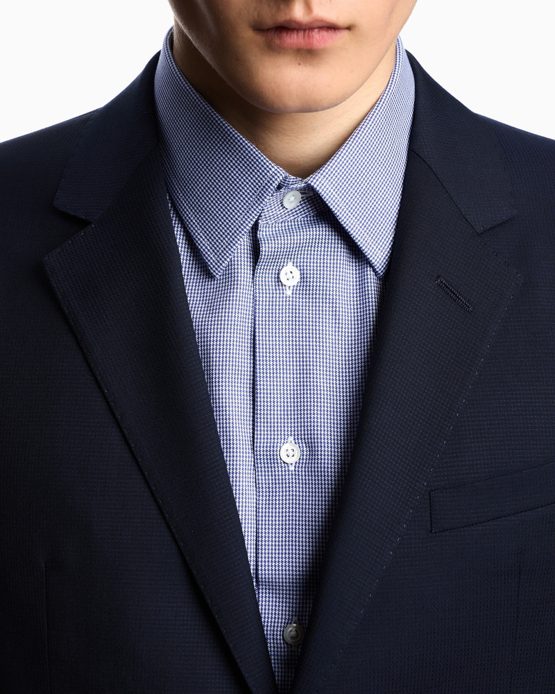 EMPORIO ARMANI SLIM-FIT SINGLE-BREASTED SUIT IN MONOCHROMATIC MICRO-JACQUARD LIGHT WOOL outlook