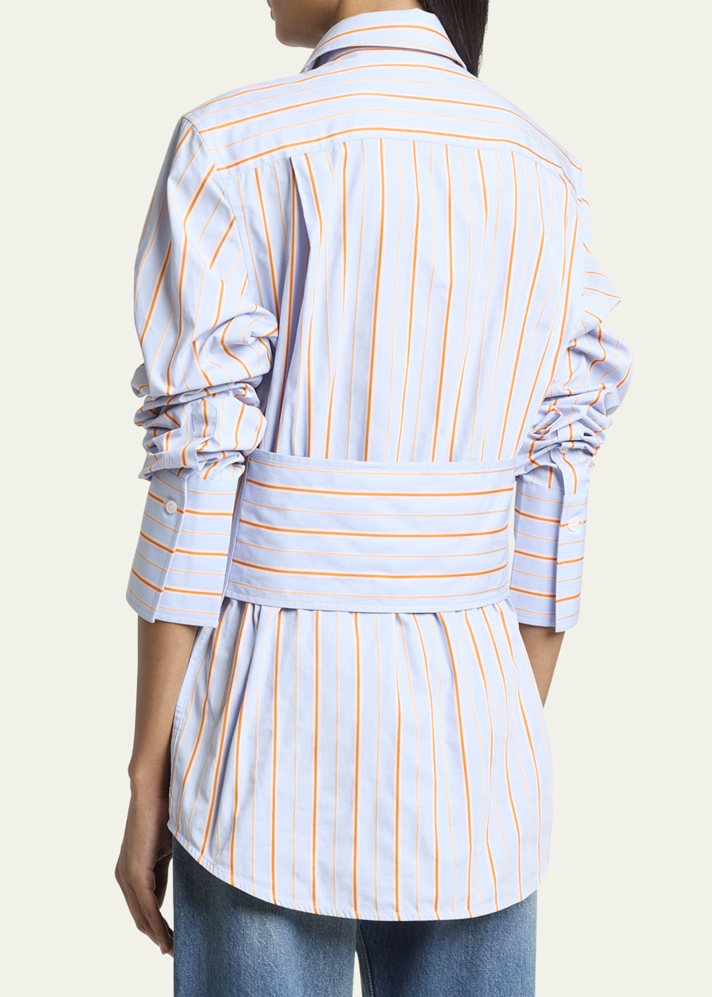 Striped Tab Detail Shirt - 3