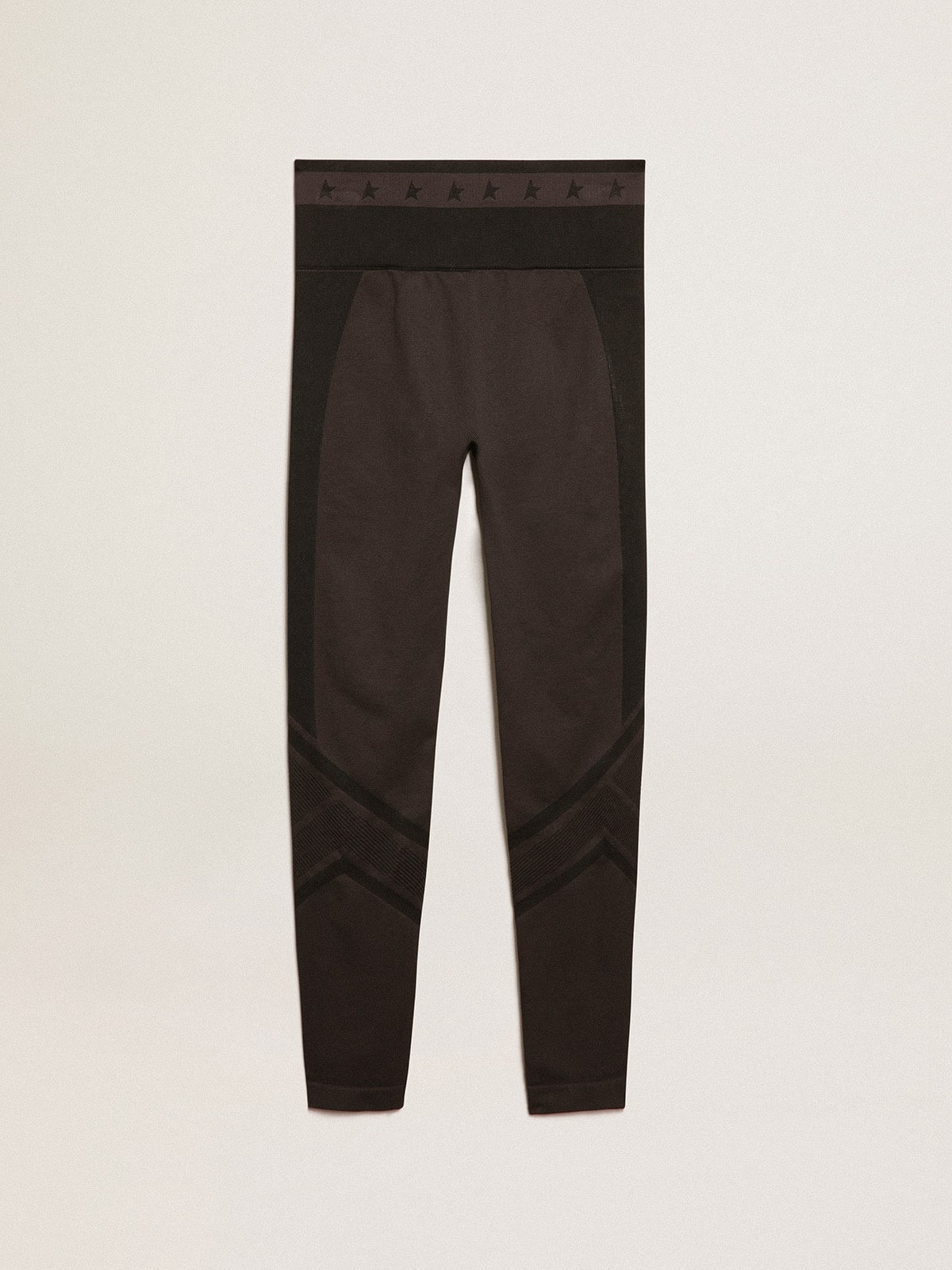 Women’s black leggings with mixed stitching - 6