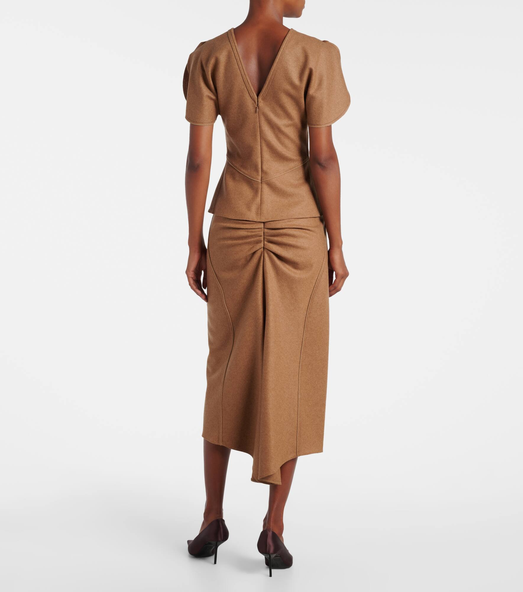 Draped wool and cashmere top - 3