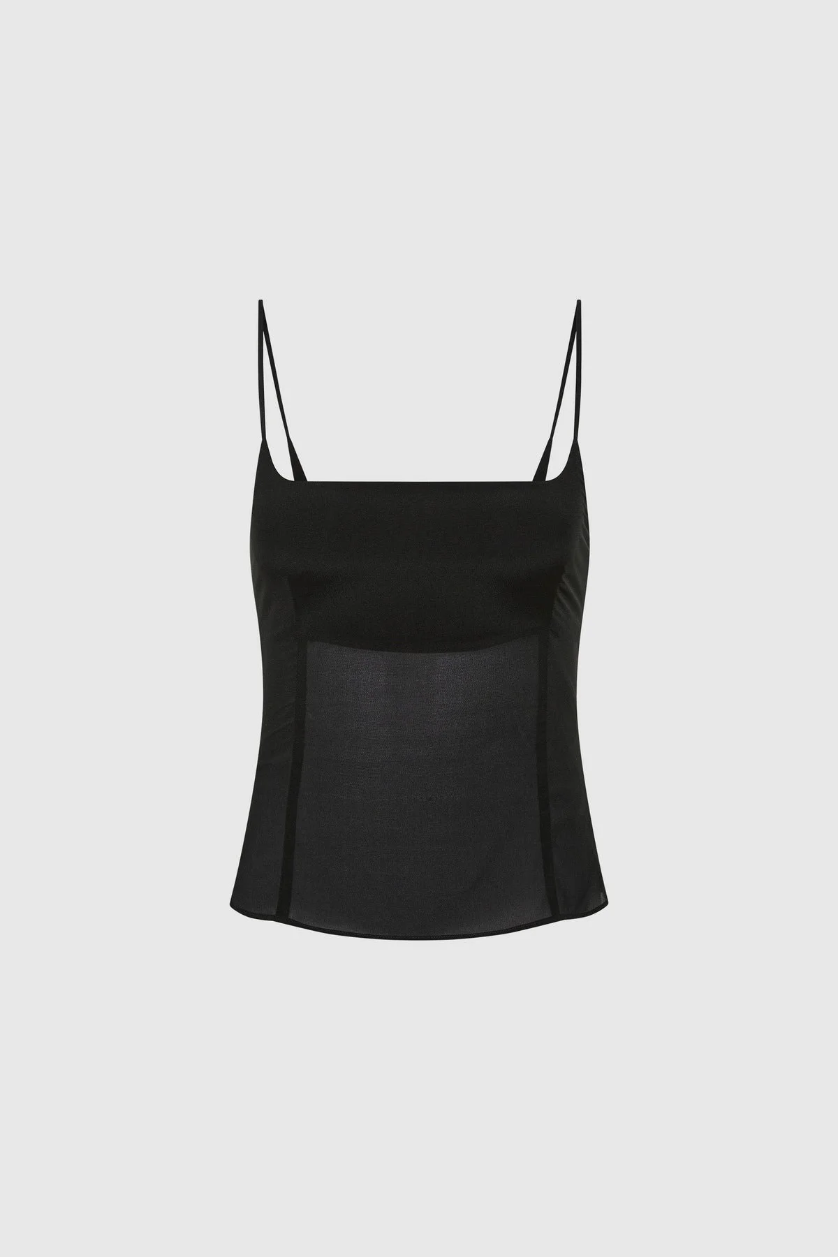 Stretch Silk Cami - Black - 1