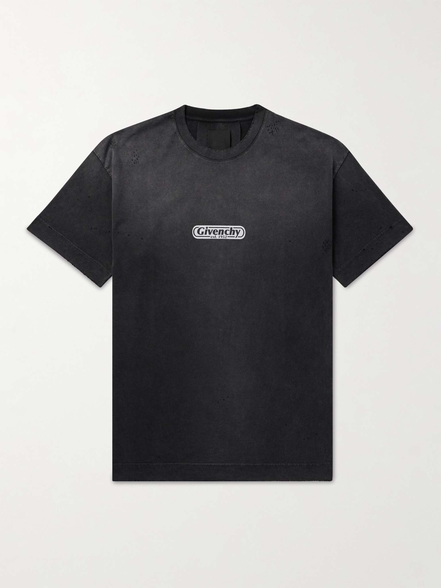 Distressed Logo-Print Cotton-Jersey T-Shirt - 1
