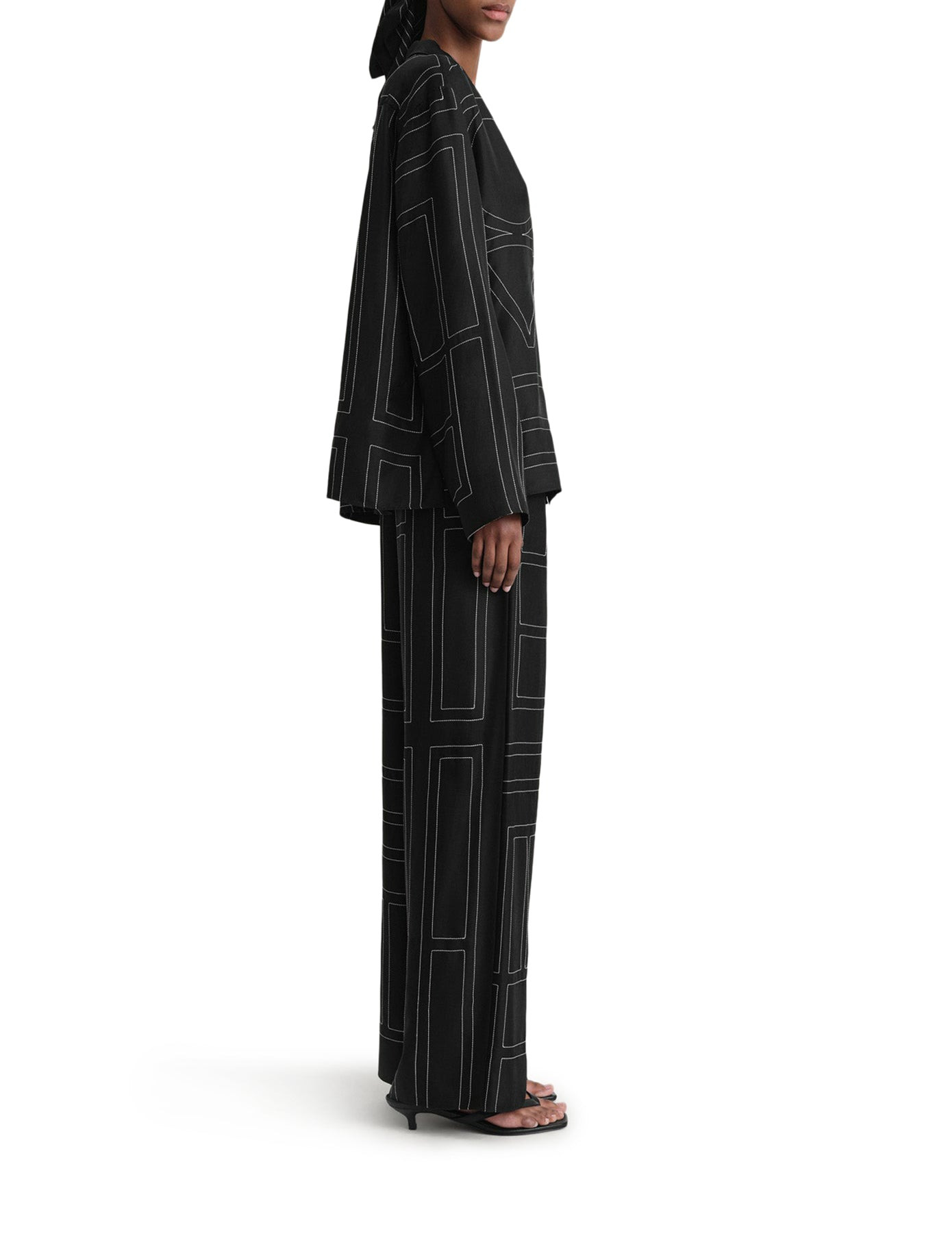 MONOGRAM SILK PANTS - 3