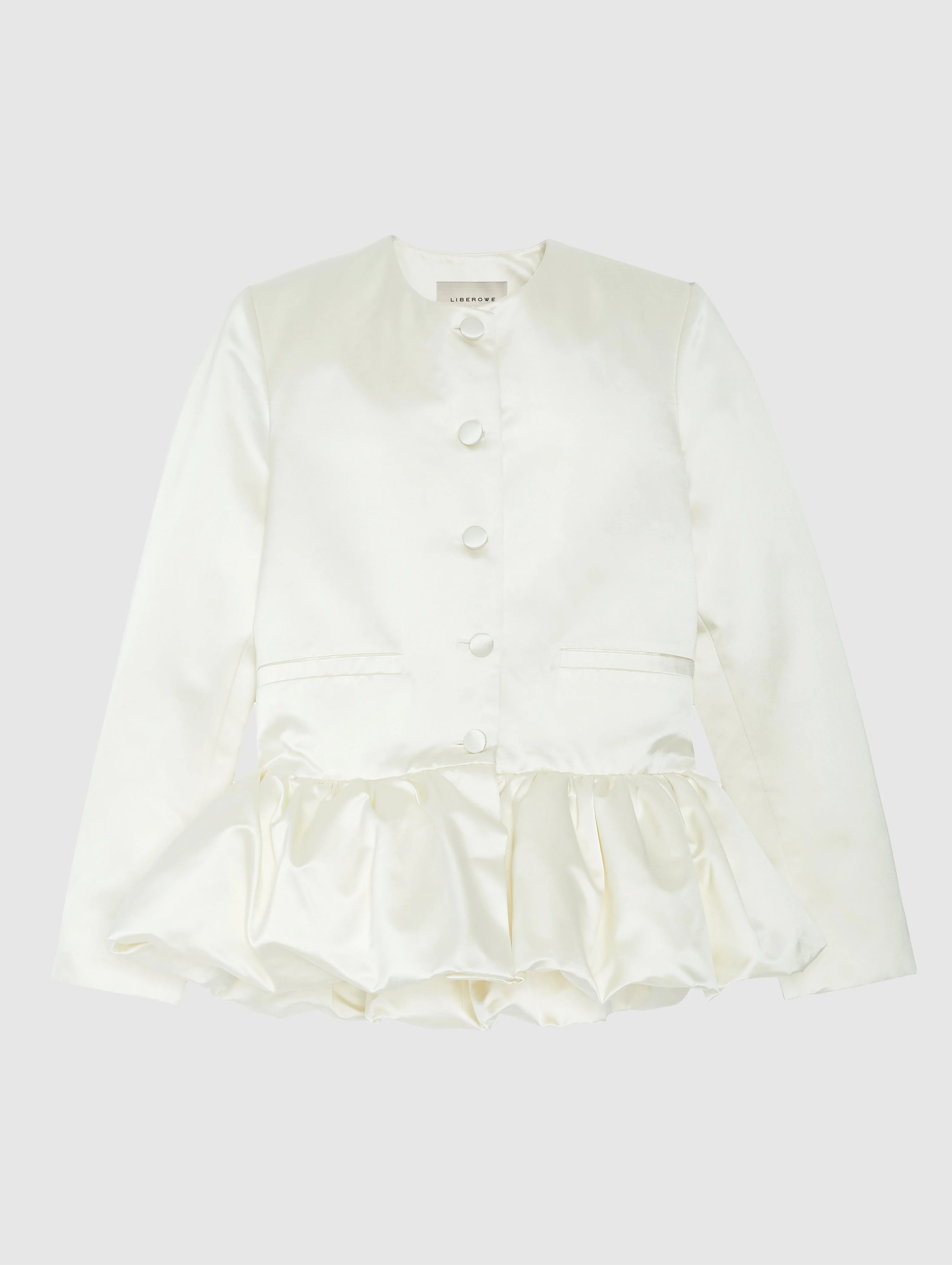 IVORY PEPLUM JACKET - 1