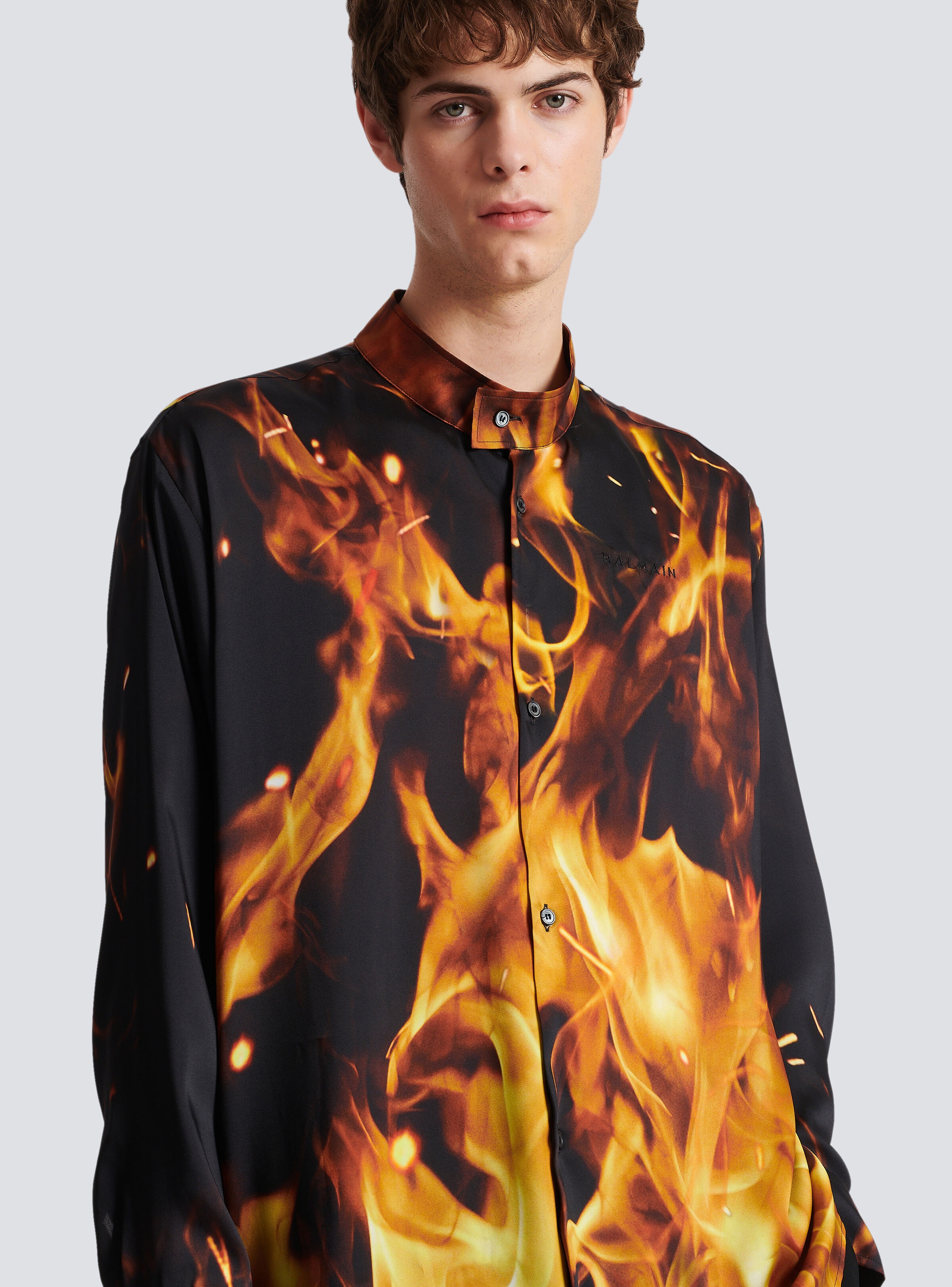 Fire print twill shirt - 6