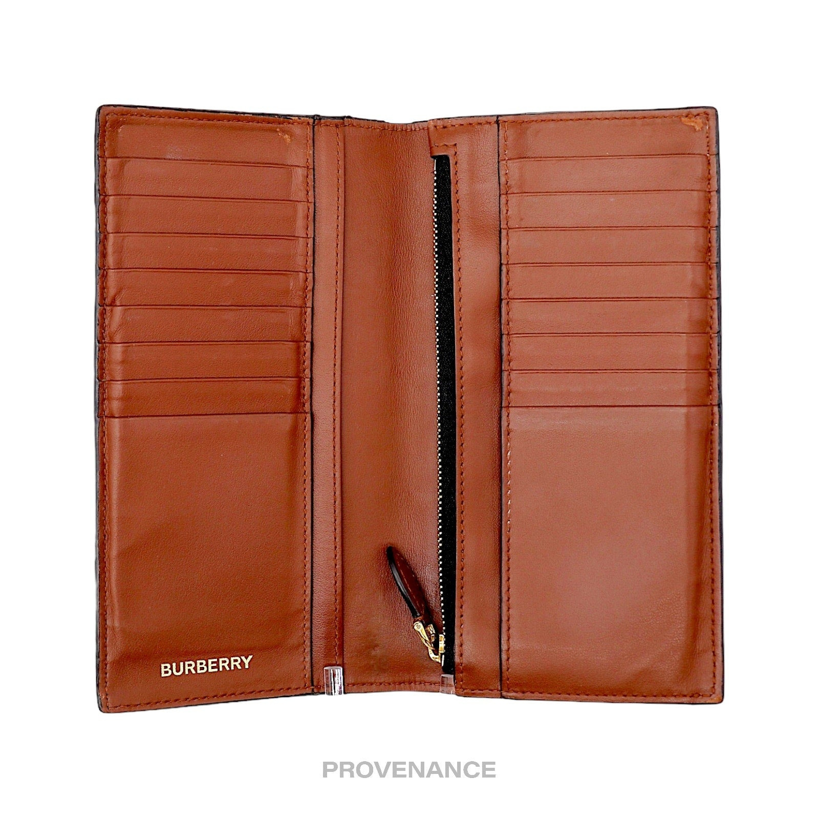 Burberry Long Wallet - TB Monogram E-Canvas Bridle Brown - 5