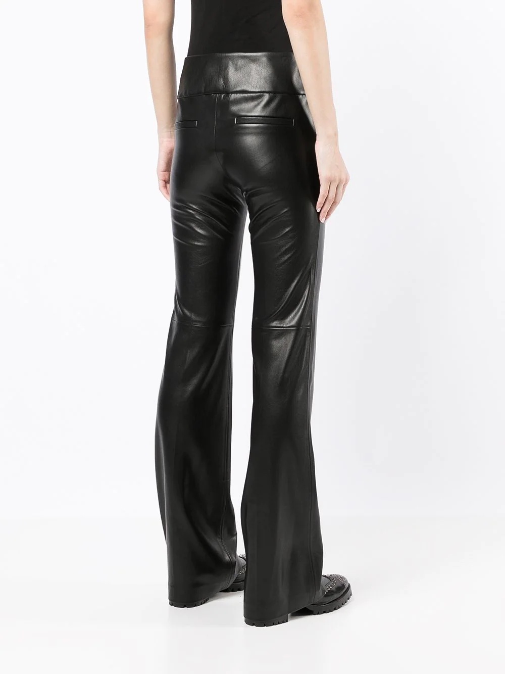 Olivia vegan leather flared trousers - 4