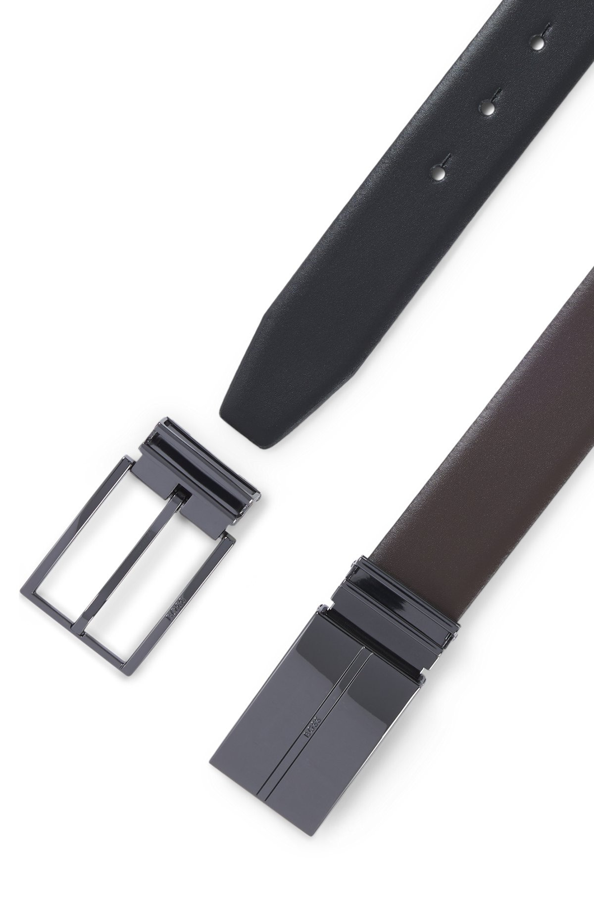 REVERSIBLE ITALIAN-LEATHER BELT WITH INTERCHANGEABLE BUCKLES - 3