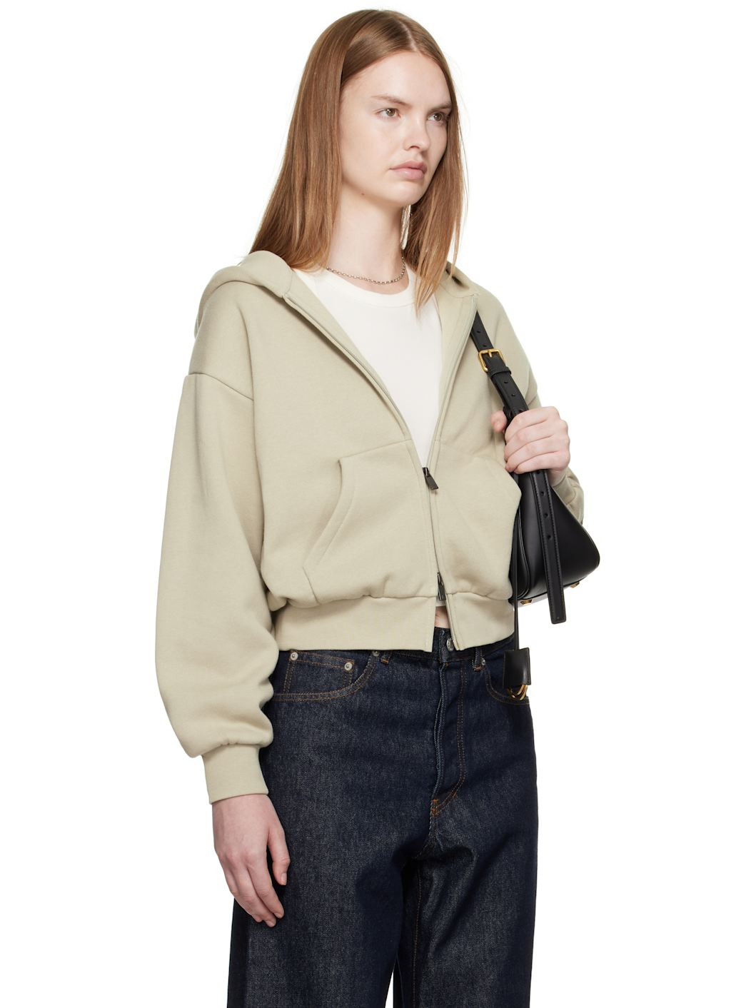 Taupe Classic Fit Zip-Up Hoodie - 2