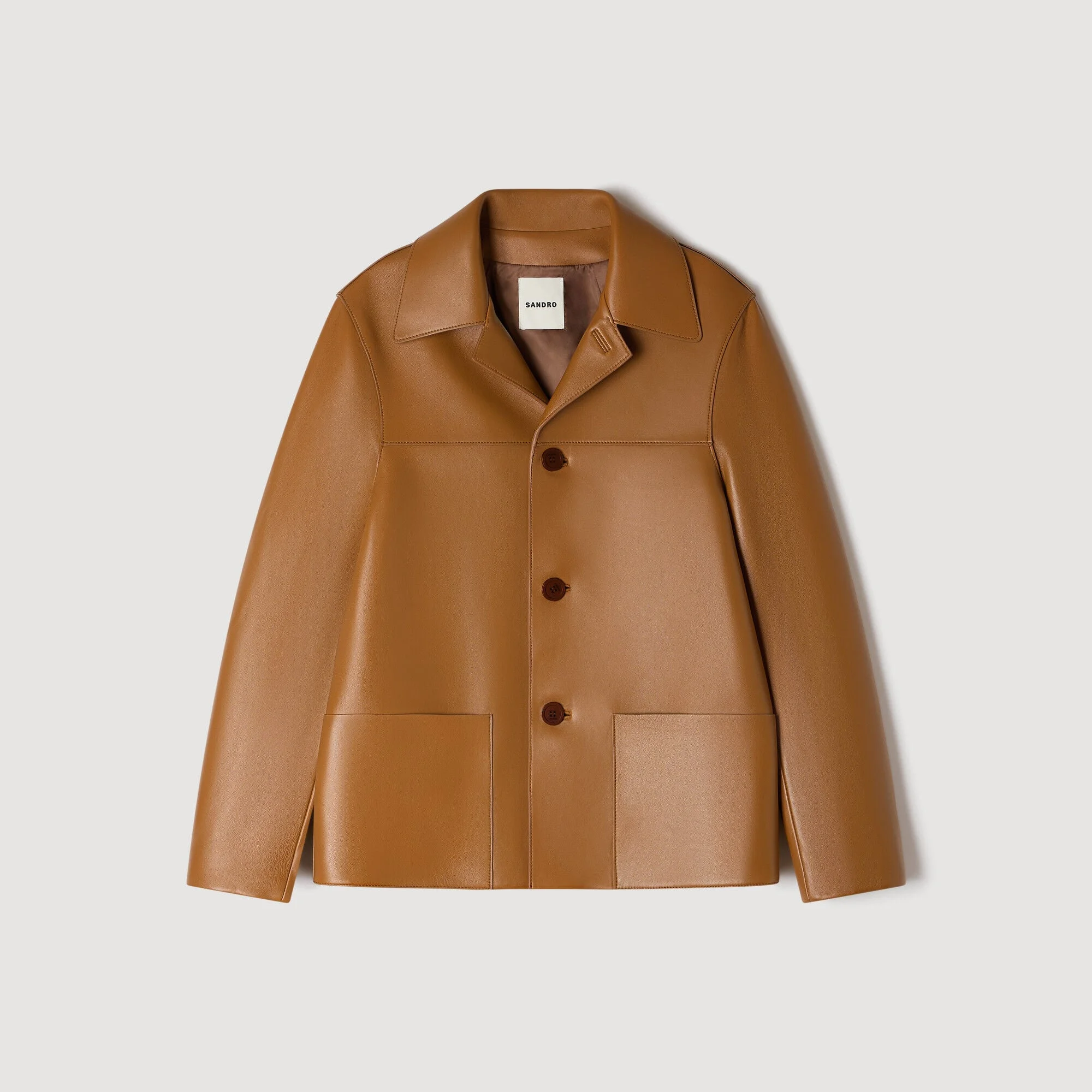 BUTTONED LAMBSKIN JACKET - 1