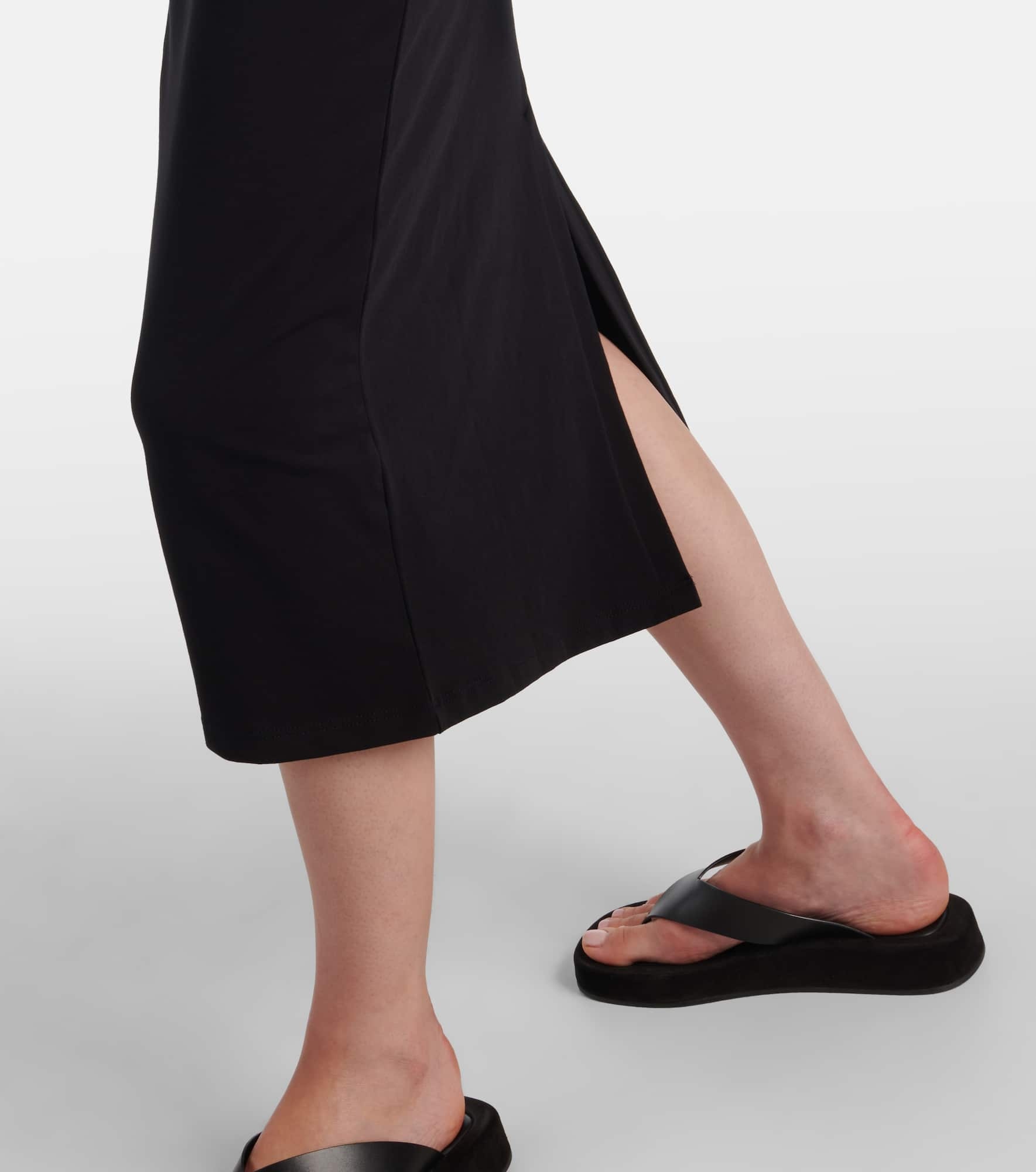Gathered cotton-blend midi dress - 5
