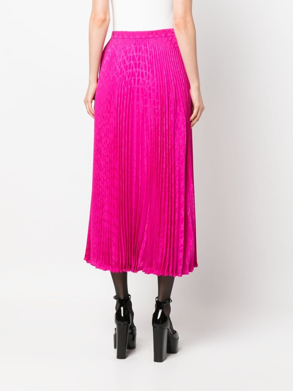 pleated silk midi skirt - 4