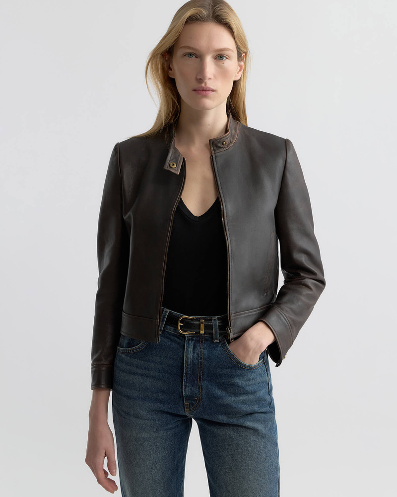 NILI LOTAN NICO SHRUNKEN LEATHER JACKET outlook
