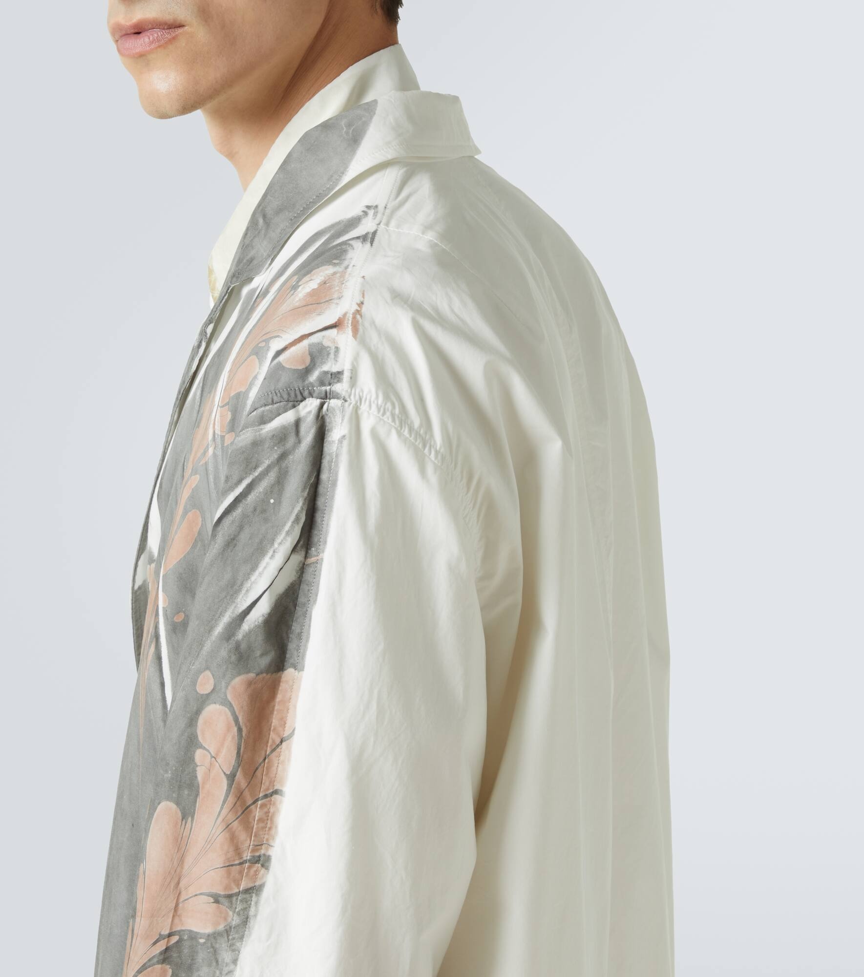 Printed double-breasted cotton coat - 6