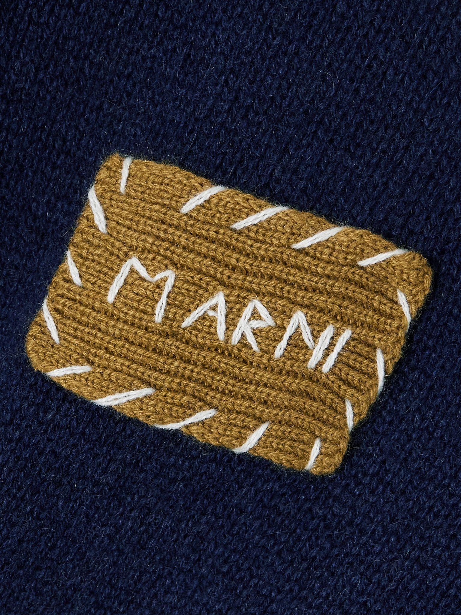 Embroidered cashmere polo shirt Blue - 4