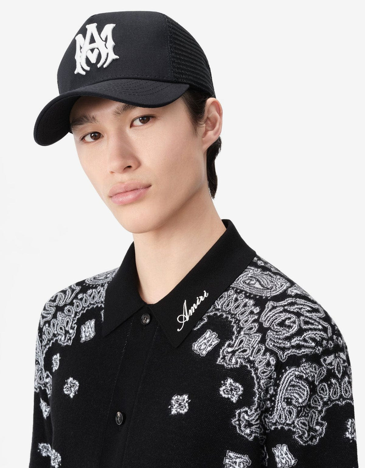 Amiri MA Logo Black Trucker Hat - 5