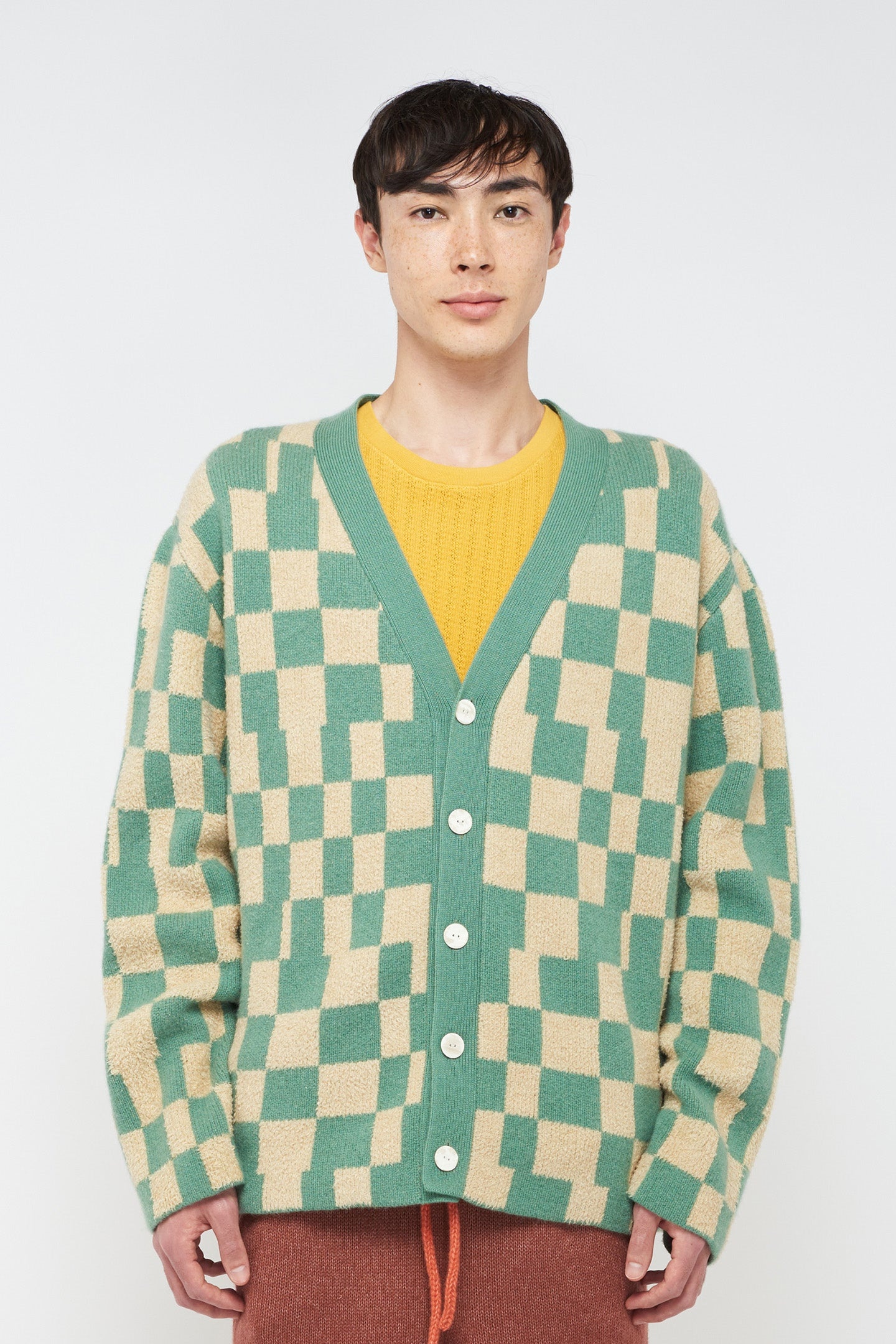 Cardinal Checker Cashmere Cardigan