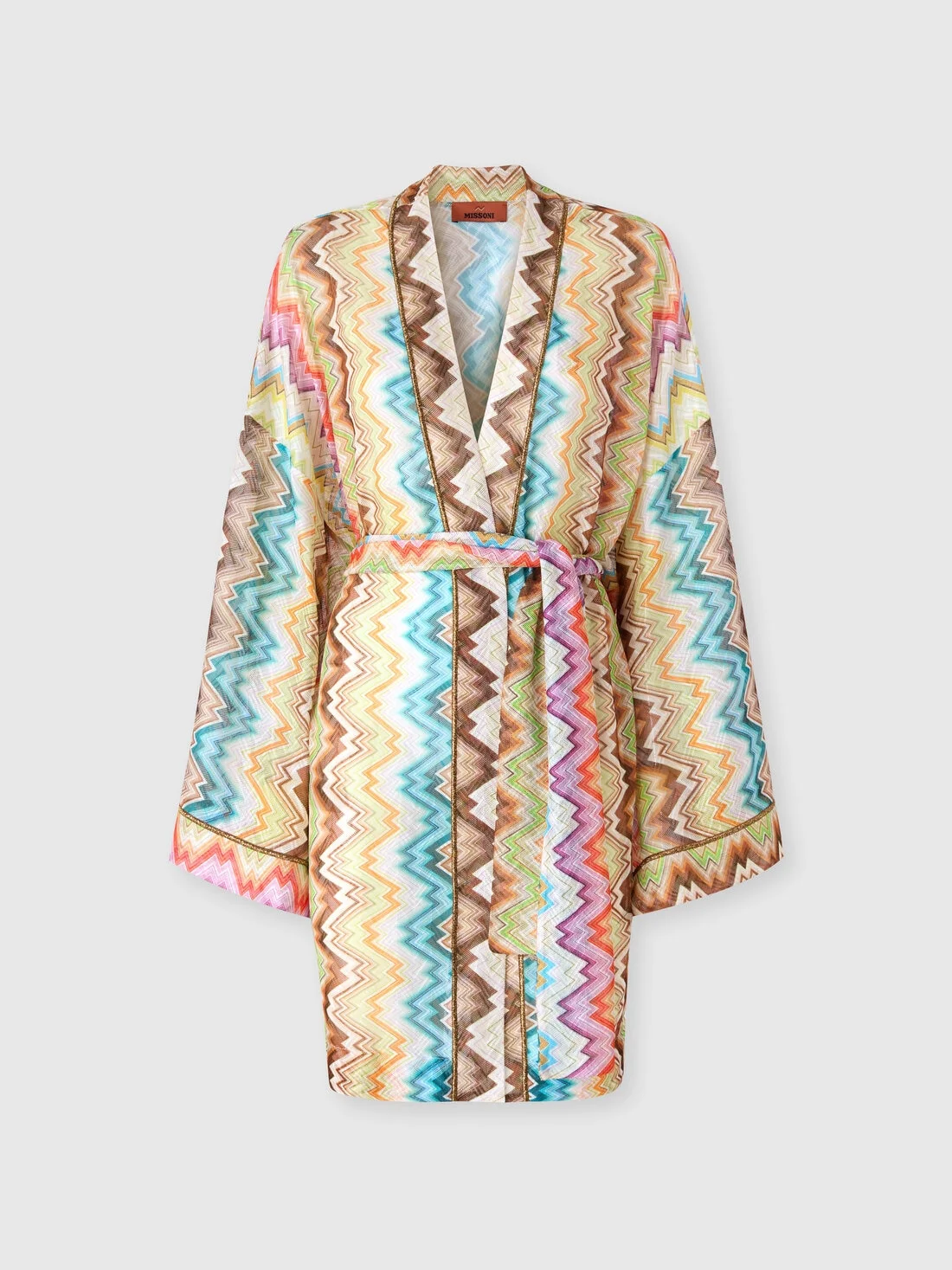 Cover-up with adjustable belt and zig zag print - 1