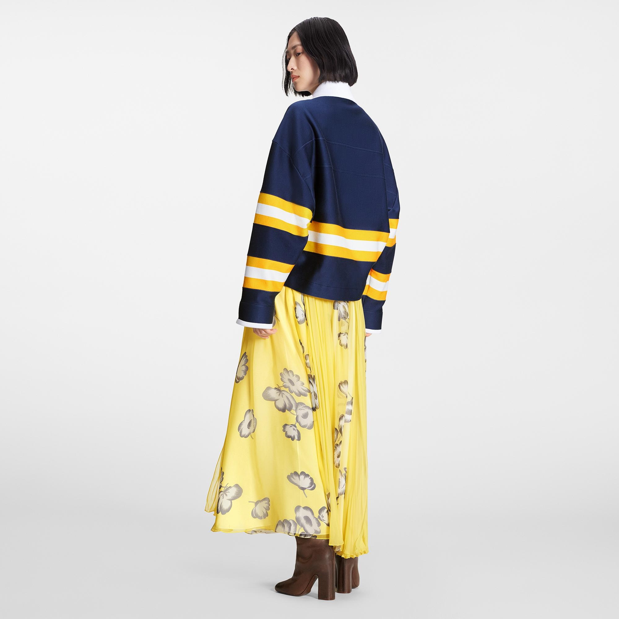 Floral Fluid Silk Chiffon Midi Skirt - 3