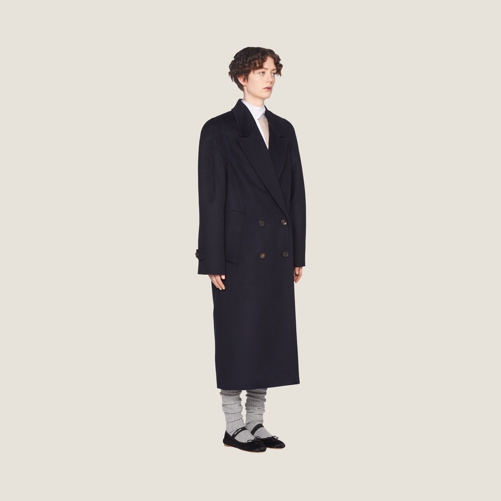Double-breasted velour coat - 4