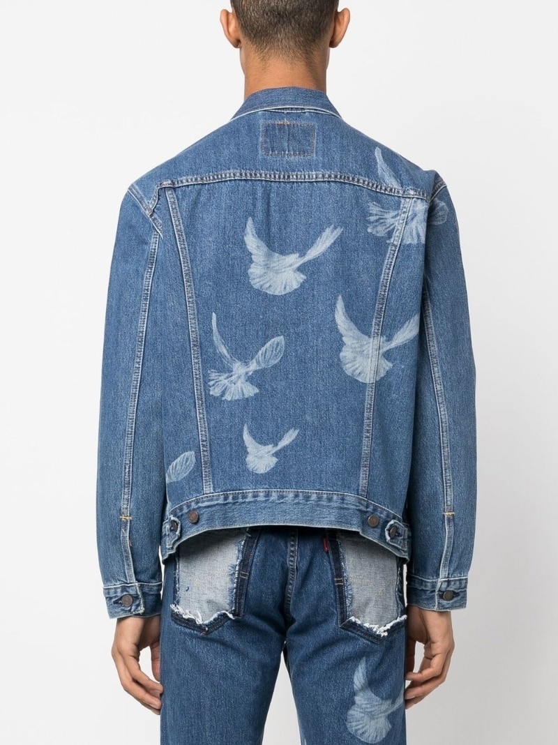 x 3.PARADIS bird-print denim jacket - 6