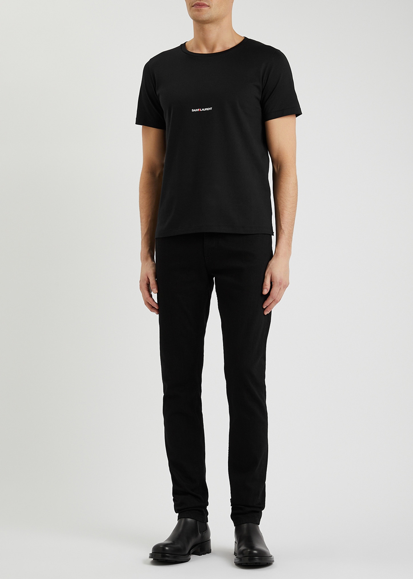 Black logo-print cotton T-shirt - 4