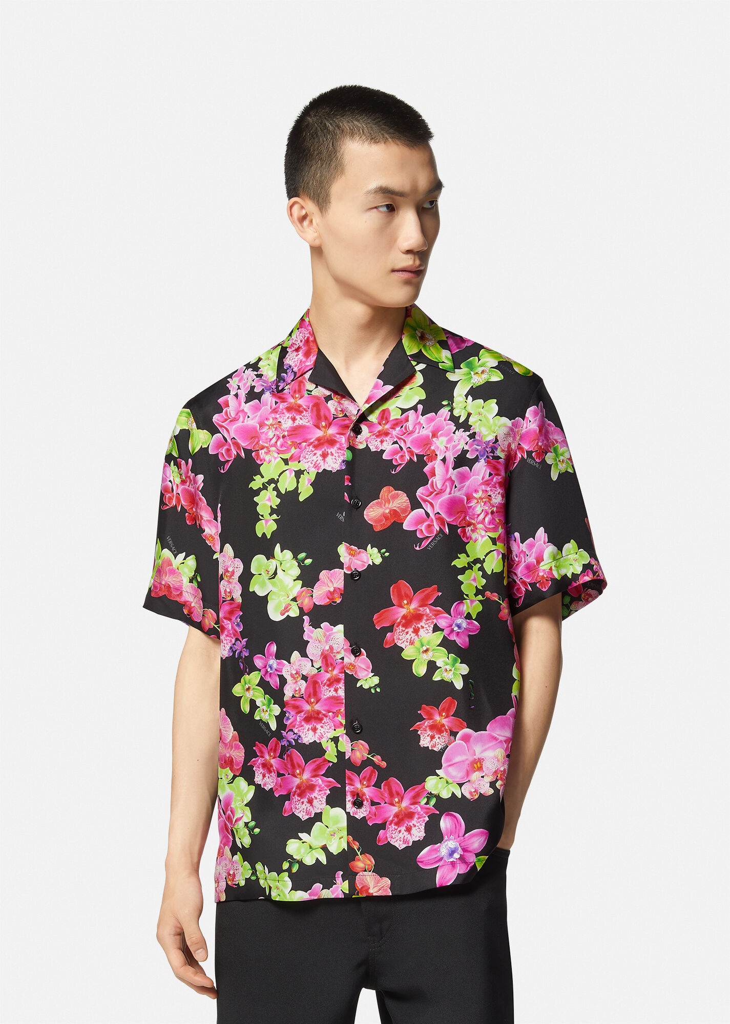 Versace Orchid Silk Shirt - 3
