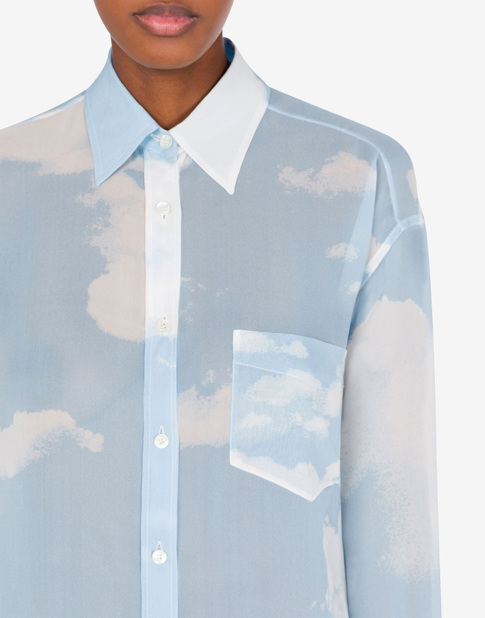 SHIRT IN GEORGETTE ""IN THE CLOUD"" - 4