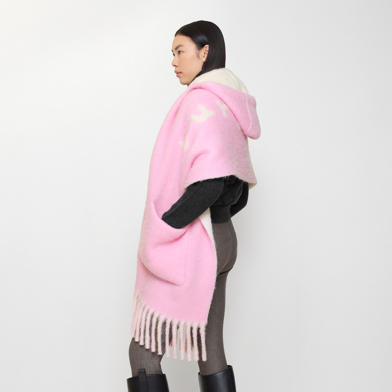 Logo Alpaca Wool Blend Hooded Scarf 4