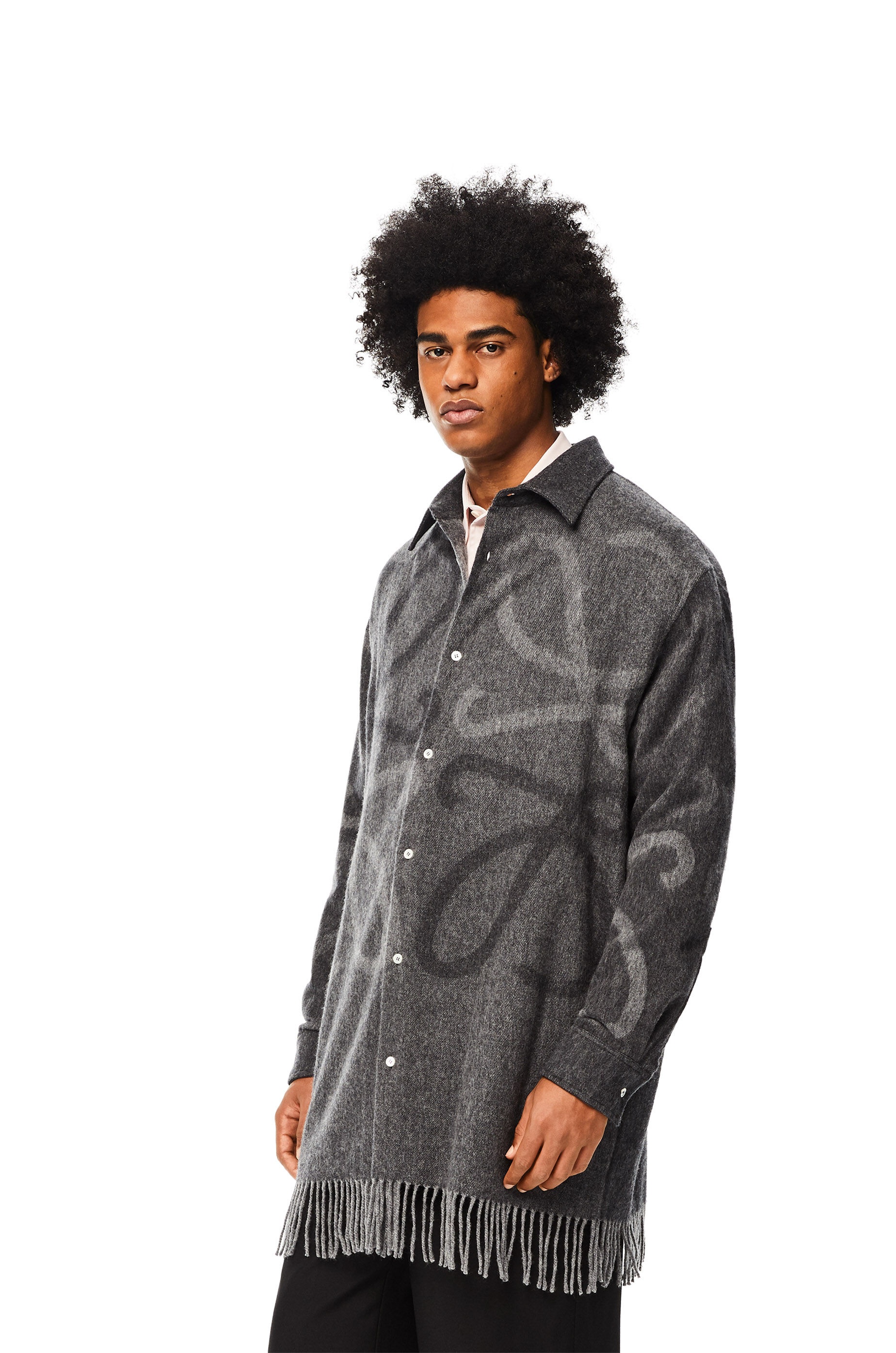 Anagram blanket shirt in wool and cashmere - 3