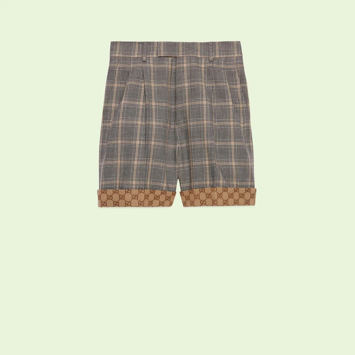 Wool linen Prince of Wales shorts - 1