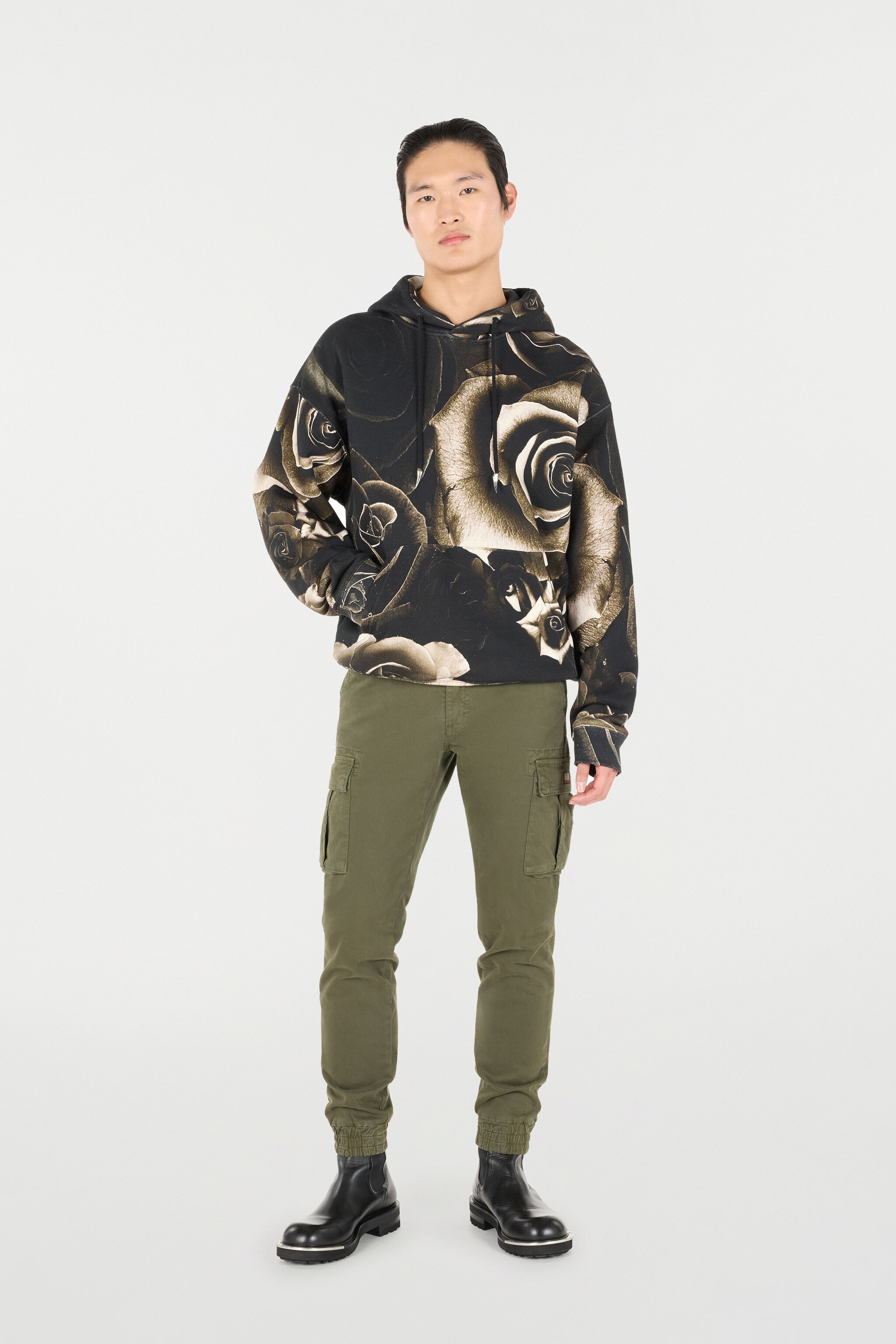 Rose-Print Hooded Sweatshirt - 2