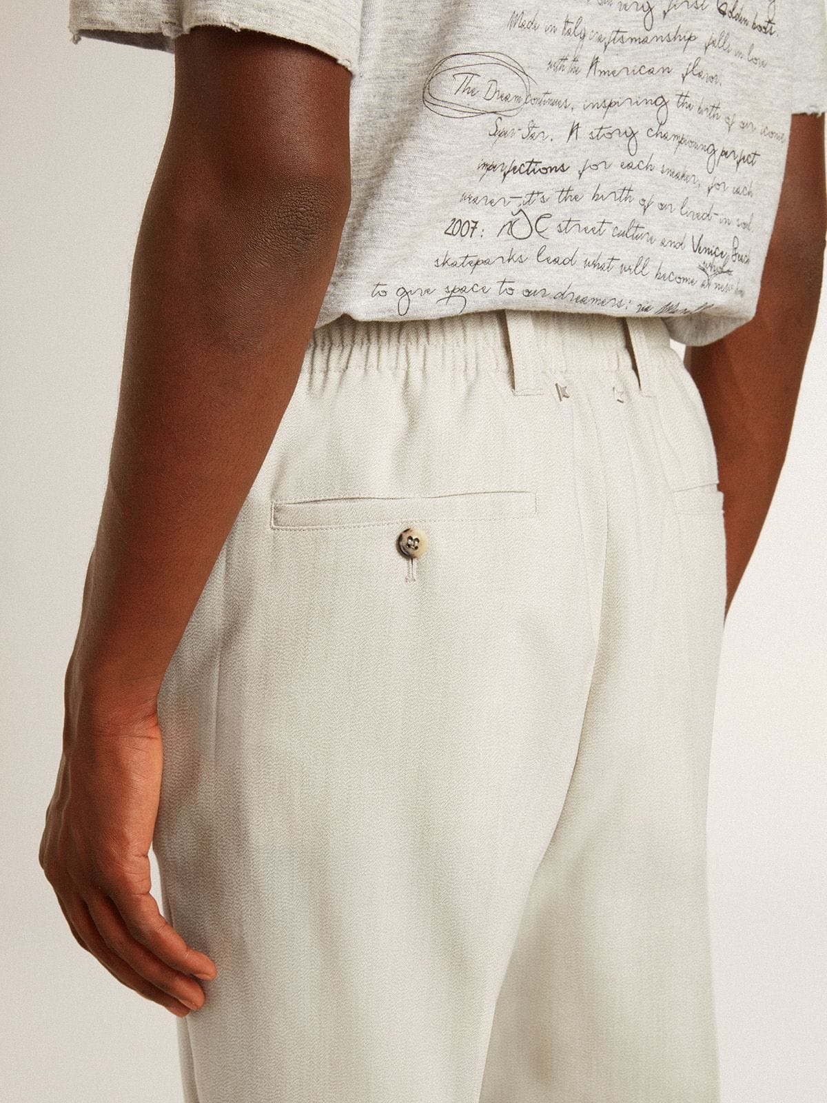 Men's joggers in khaki wool blend - 5