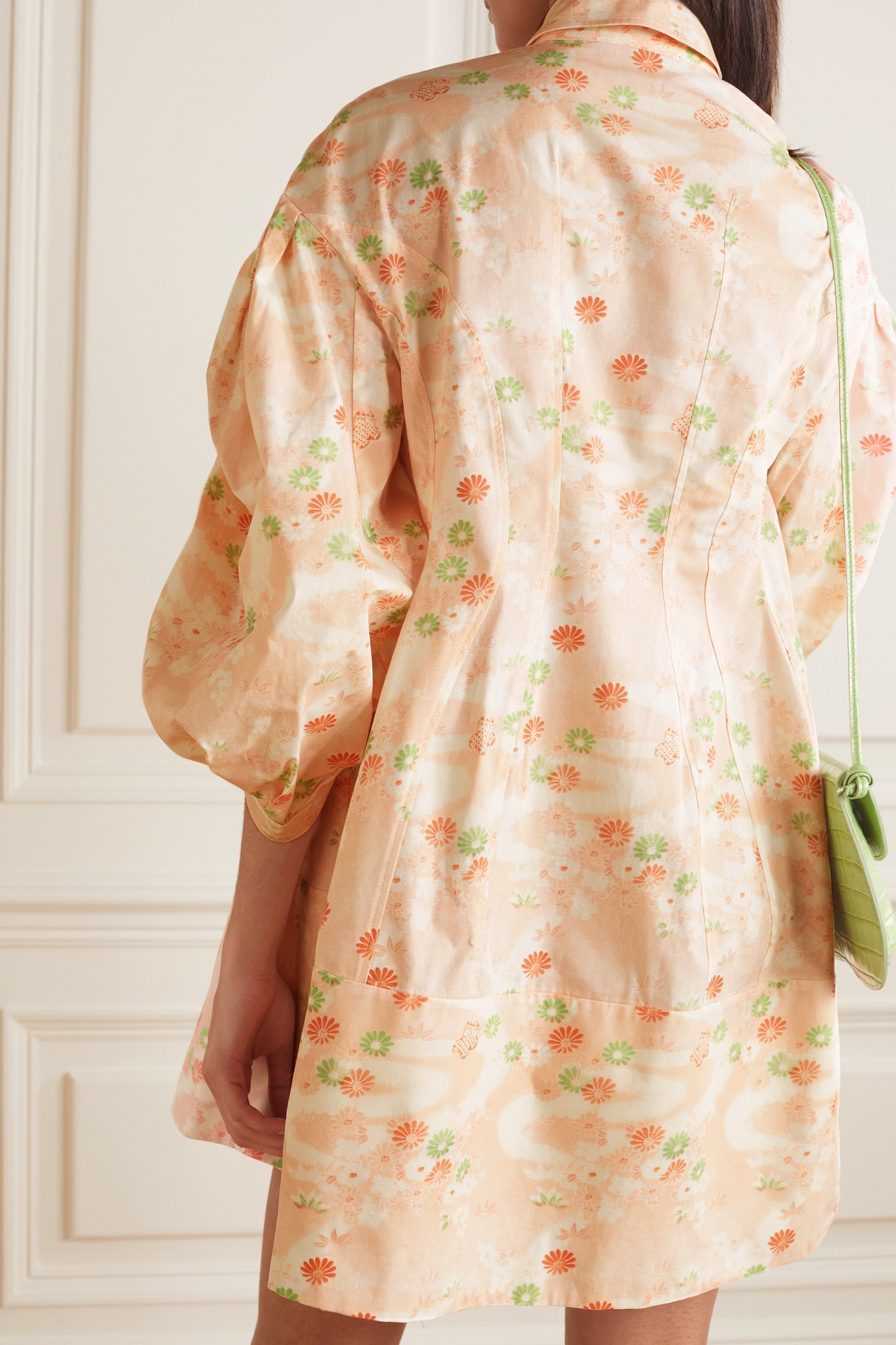 Oversized floral-print cotton midi dress - 6