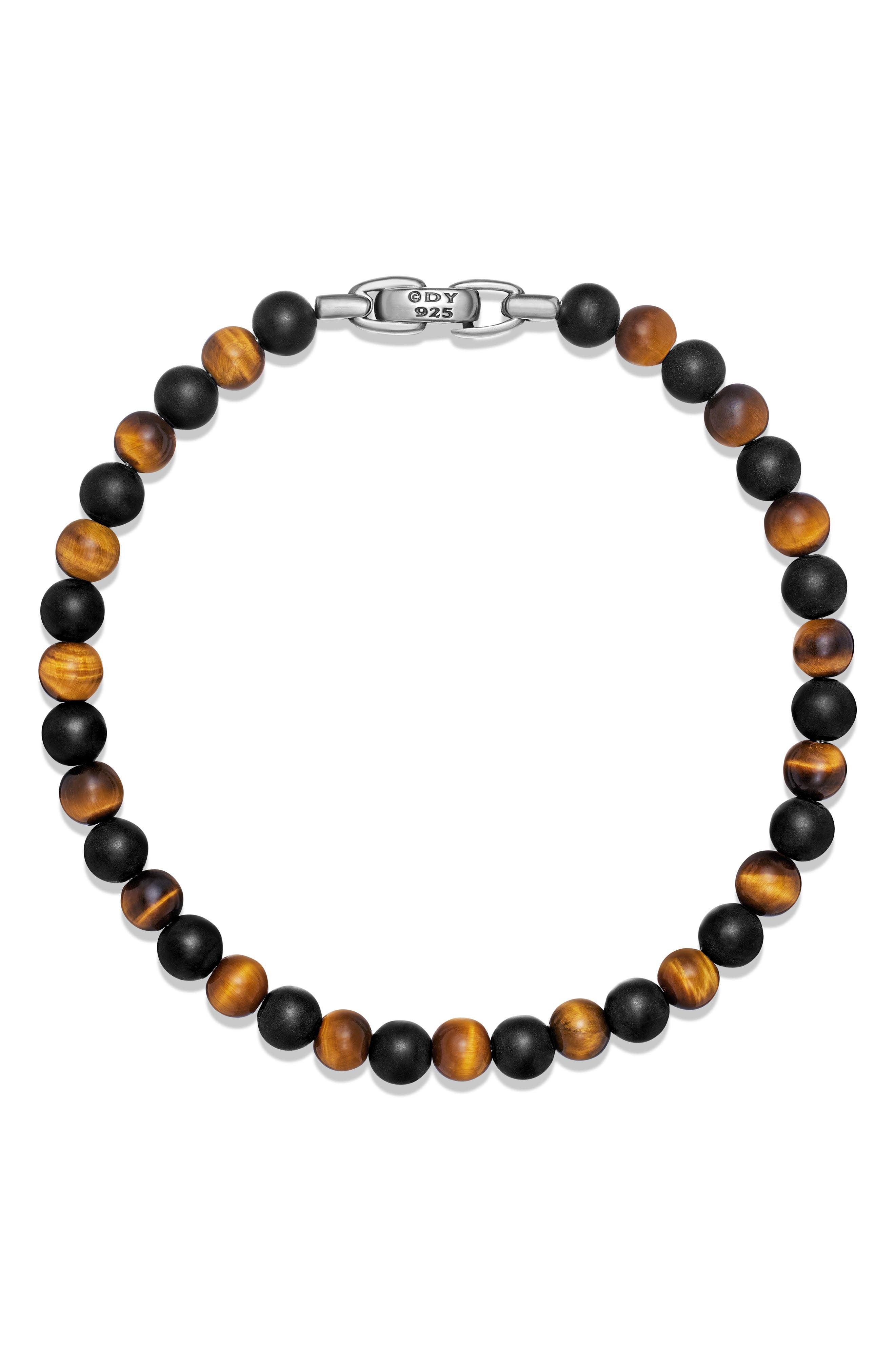 David Yurman Men's Alternating Stone Beaded Bracelet in Silver at Nordstrom - 5