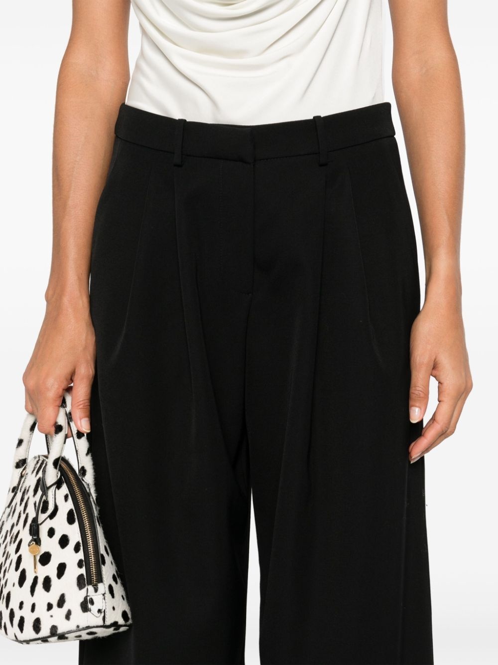 wide-leg wool trousers - 5